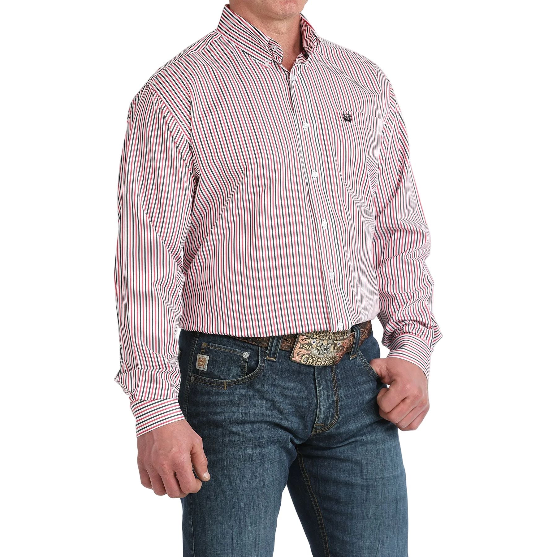 Men's Cinch Long Sleeve Striped Button UpMTW1106044