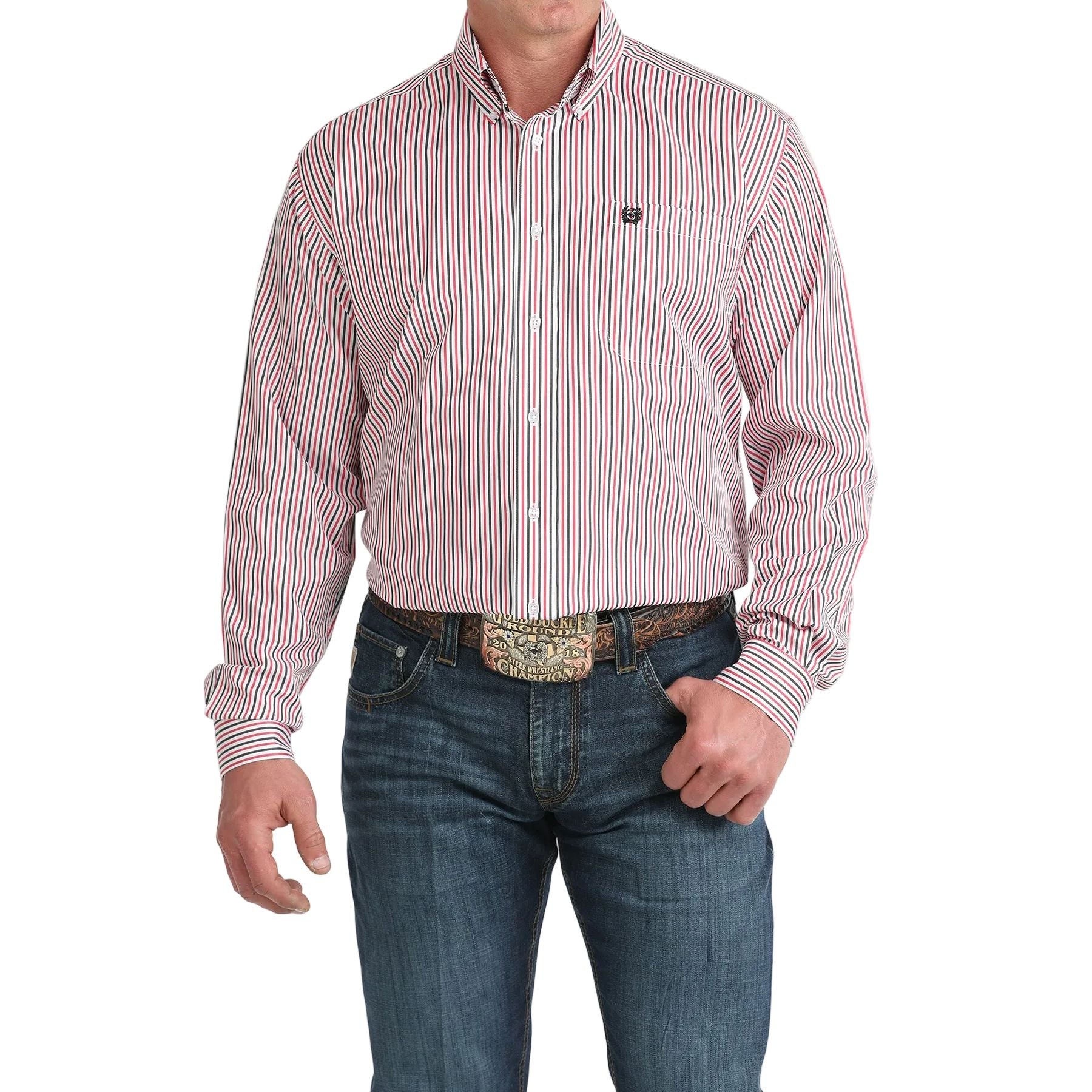 Men's Cinch Long Sleeve Striped Button UpMTW1106044
