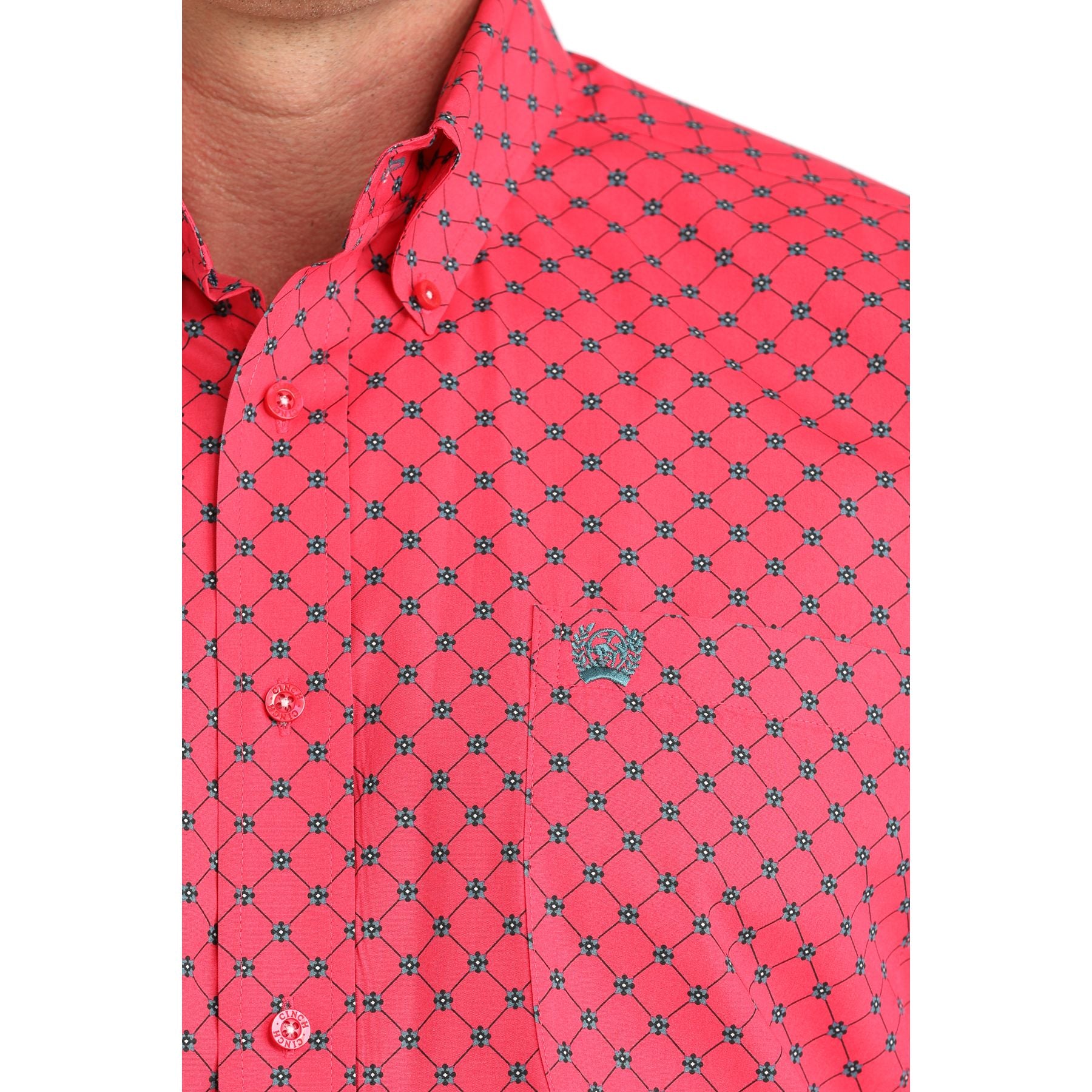 Men's Cinch Long Sleeve Pink Printed Western Shirt MTW1106046