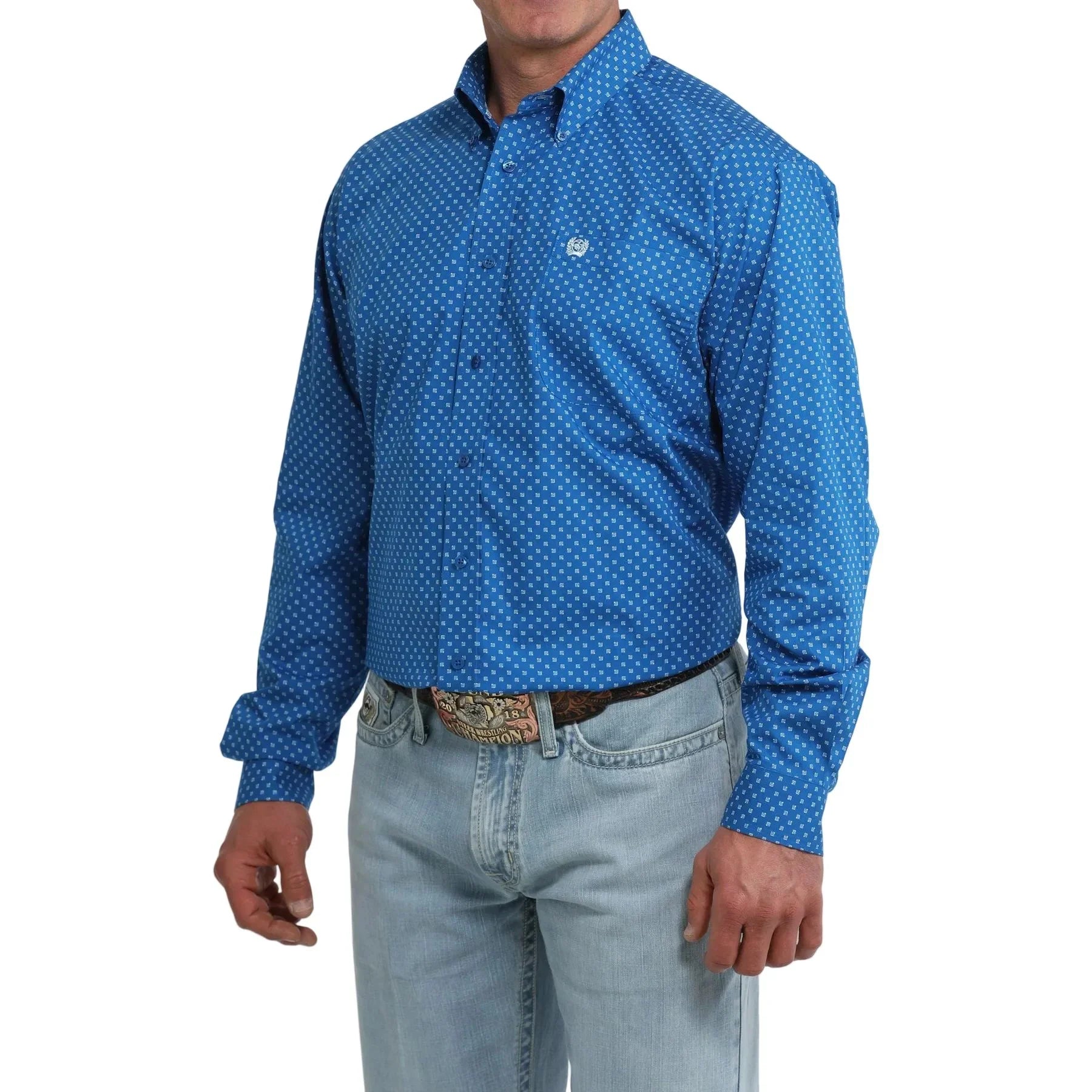 Men's Cinch Long Sleeve Geo Printed Button Up Classic Fit Shirt MTW1106122