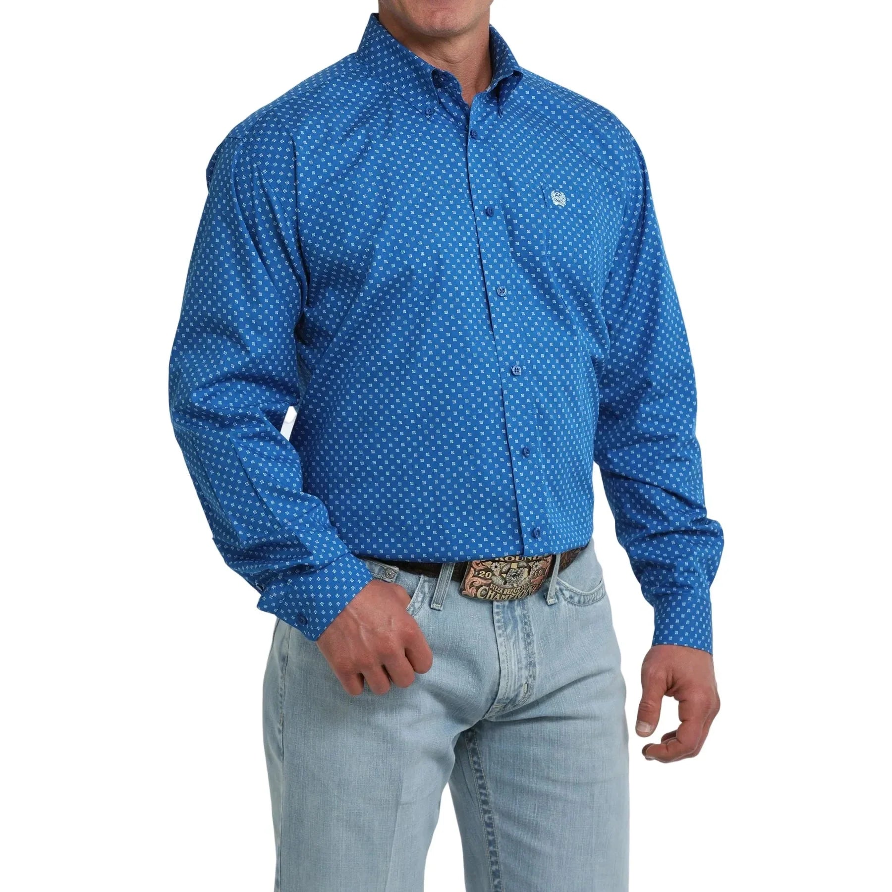 Men's Cinch Long Sleeve Geo Printed Button Up Classic Fit Shirt MTW1106122