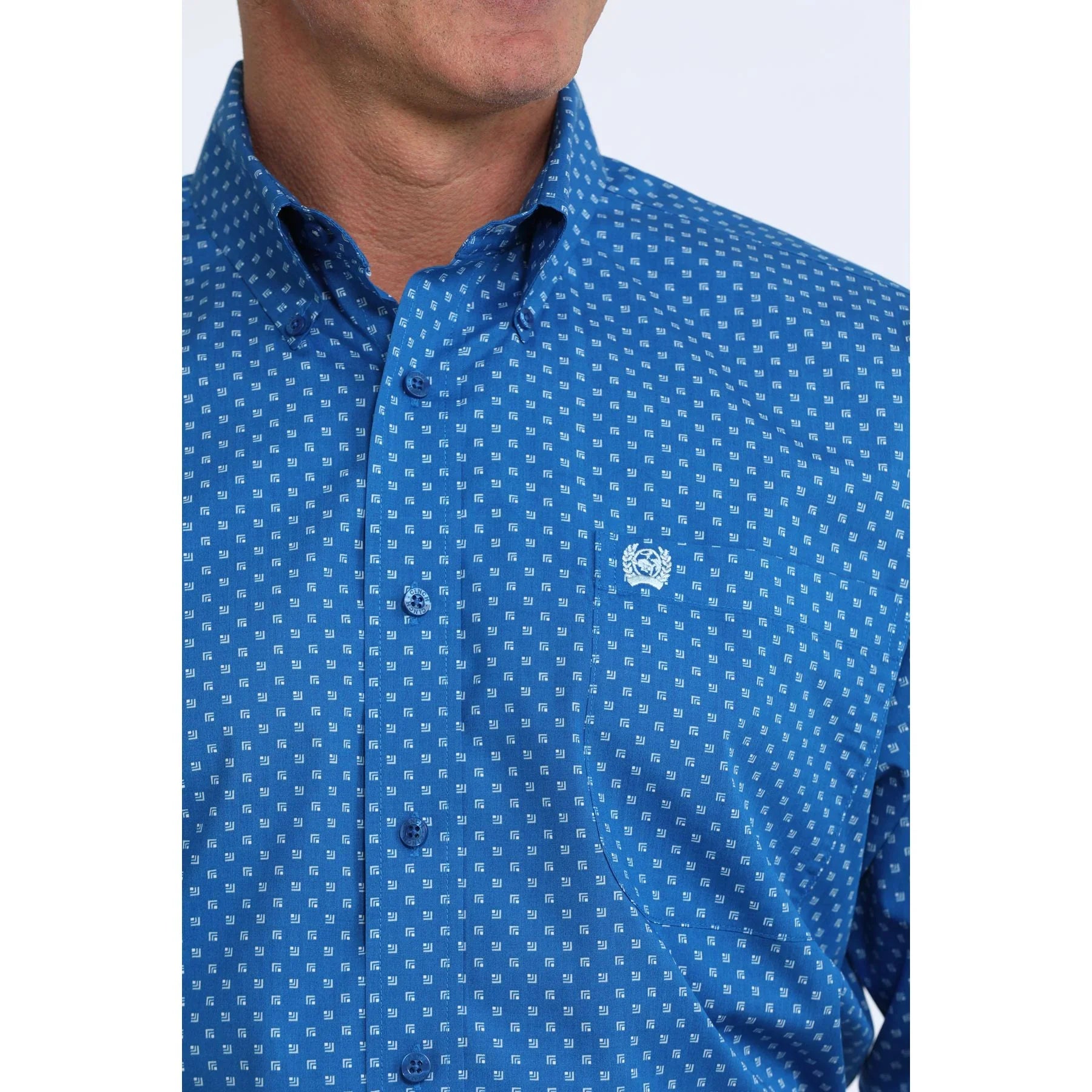 Men's Cinch Long Sleeve Geo Printed Button Up Classic Fit Shirt MTW1106122