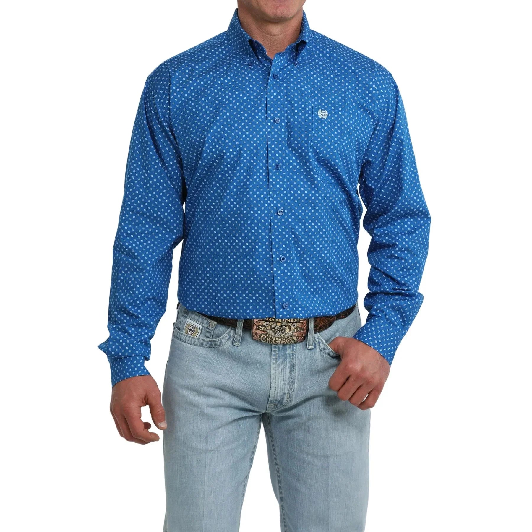 Men's Cinch Long Sleeve Geo Printed Button Up Classic Fit Shirt MTW1106122