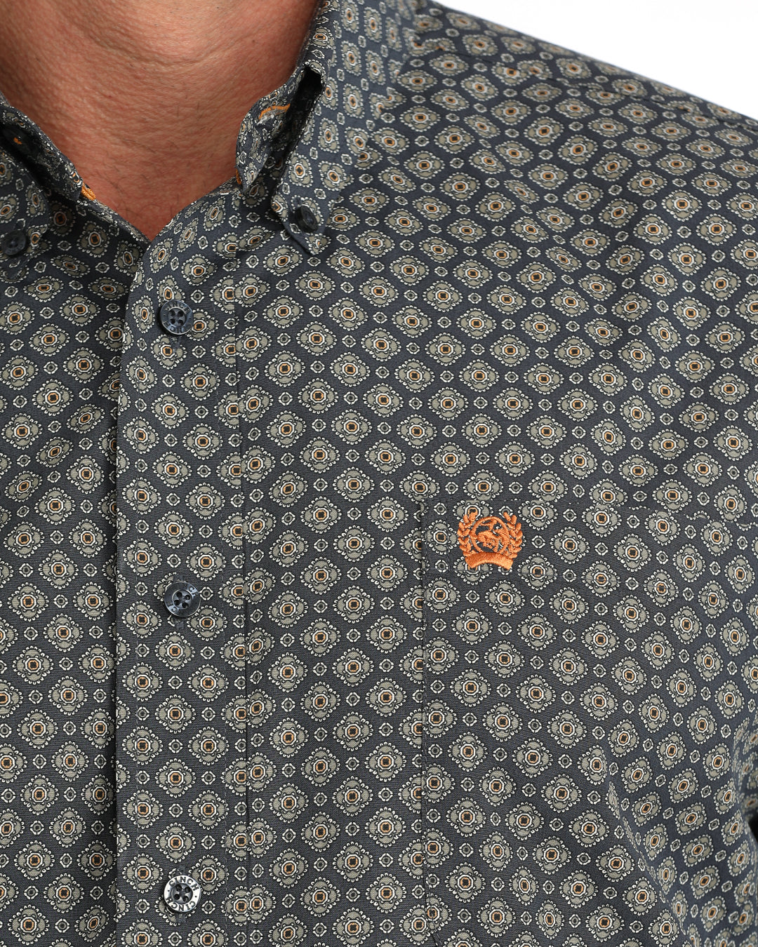 Cinch Men's Navy Geo Printed Button Down Shirt MTW1106131