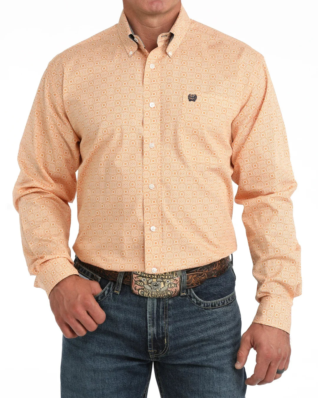 Cinch Men's Gold Geo Printed Modern Fit Shirt MTW1106132