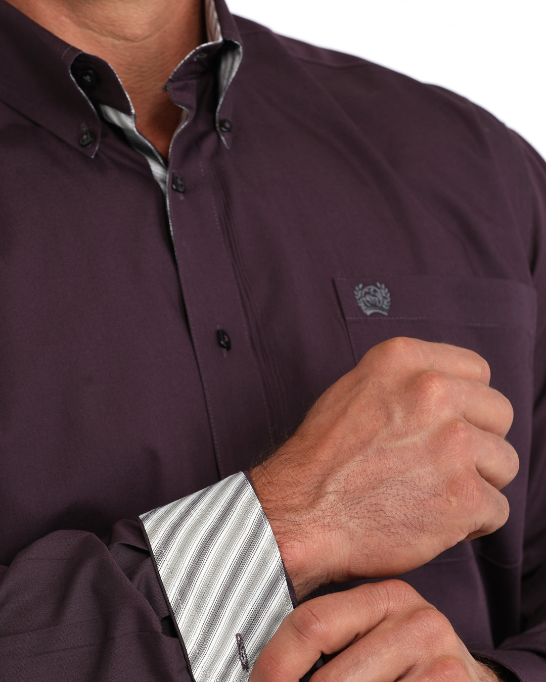 Cinch Men's Long Sleeve Purple Button Down Shirt MTW1106160