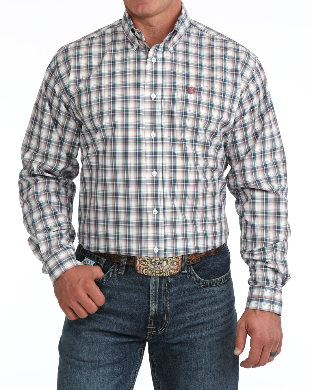 Cinch Men's Long Sleeve Plaid Button Down Shirt MTW1106171