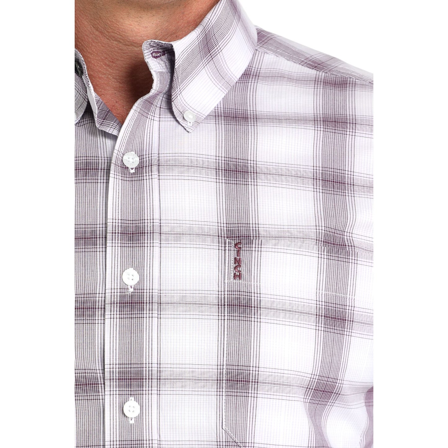Men's Cinch Long Sleeve Modern White Button Up Shirt MTW1347139