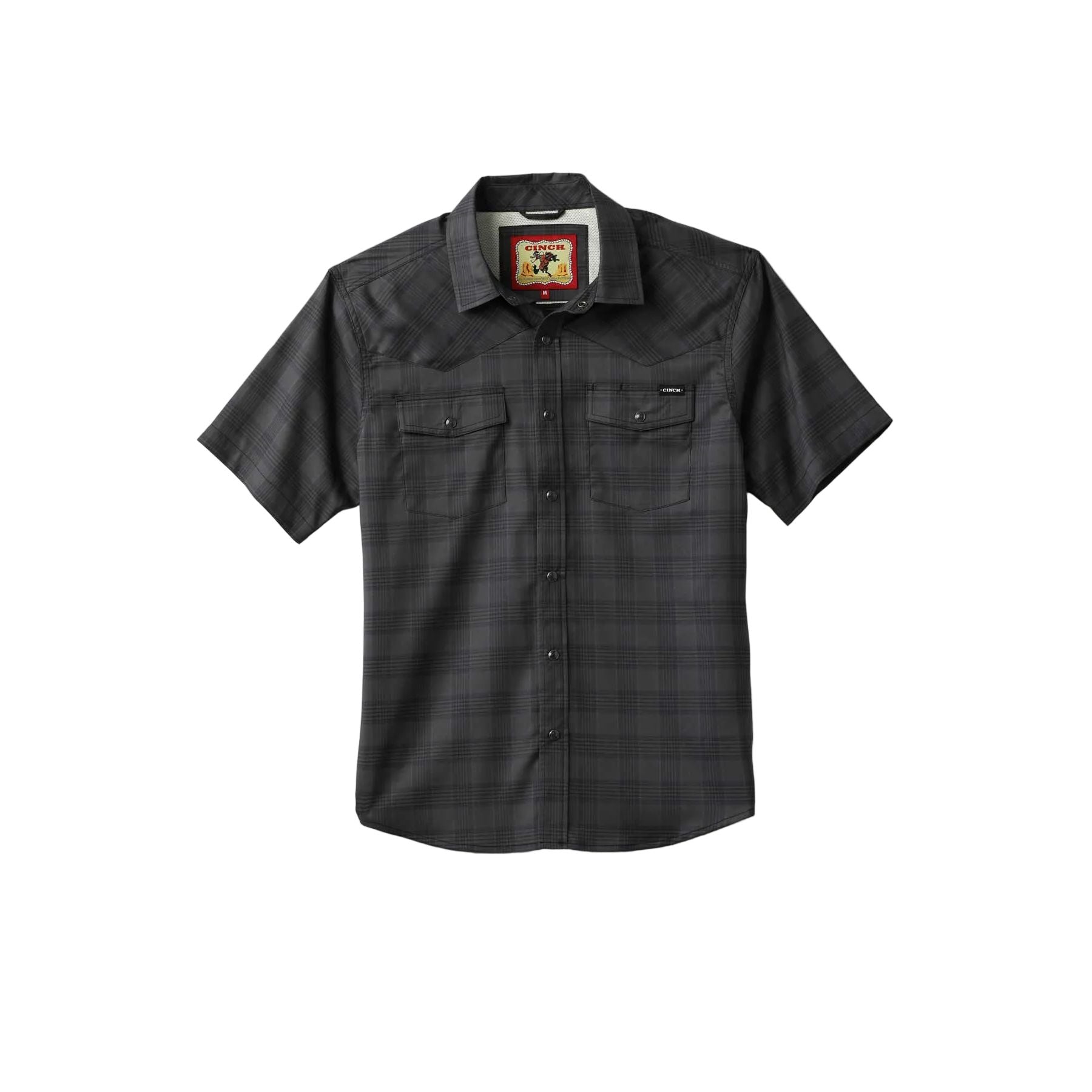 Men's Cinch Short Sleeve Black Camp Shirt MTW1402011