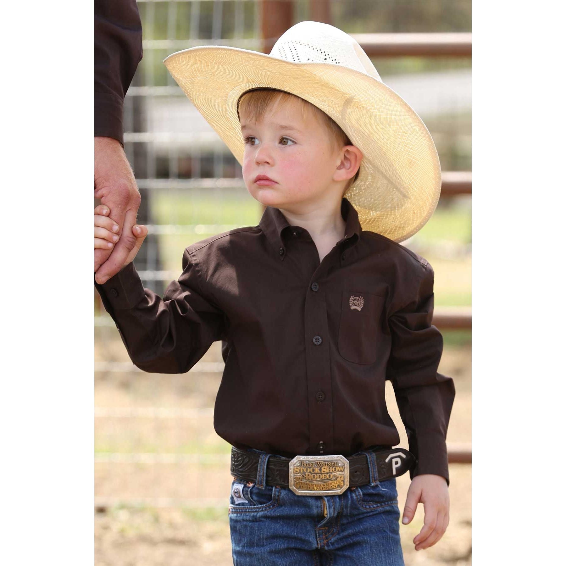 Boy's Cinch Toddler Long Sleeve Brown Western Shirt MTW7061408