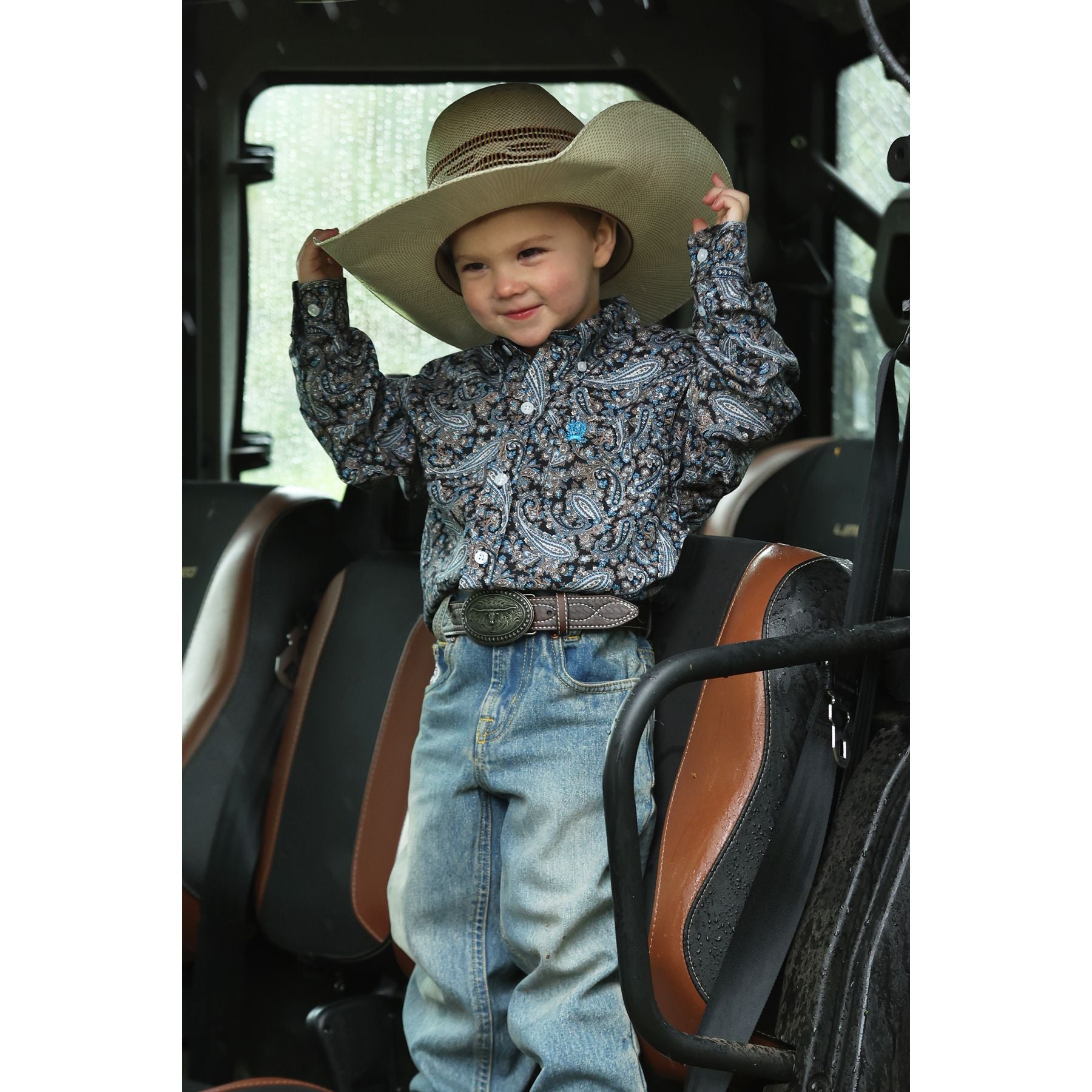 Boy's Cinch Toddler Long Sleeve Paisley Print Button-Down Shirt MTW7061416