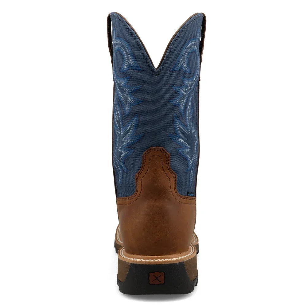 Men's Twisted X Rustic Brown and Niagra 11" Nano Toe Ultralite X Work Boot MUNW001
