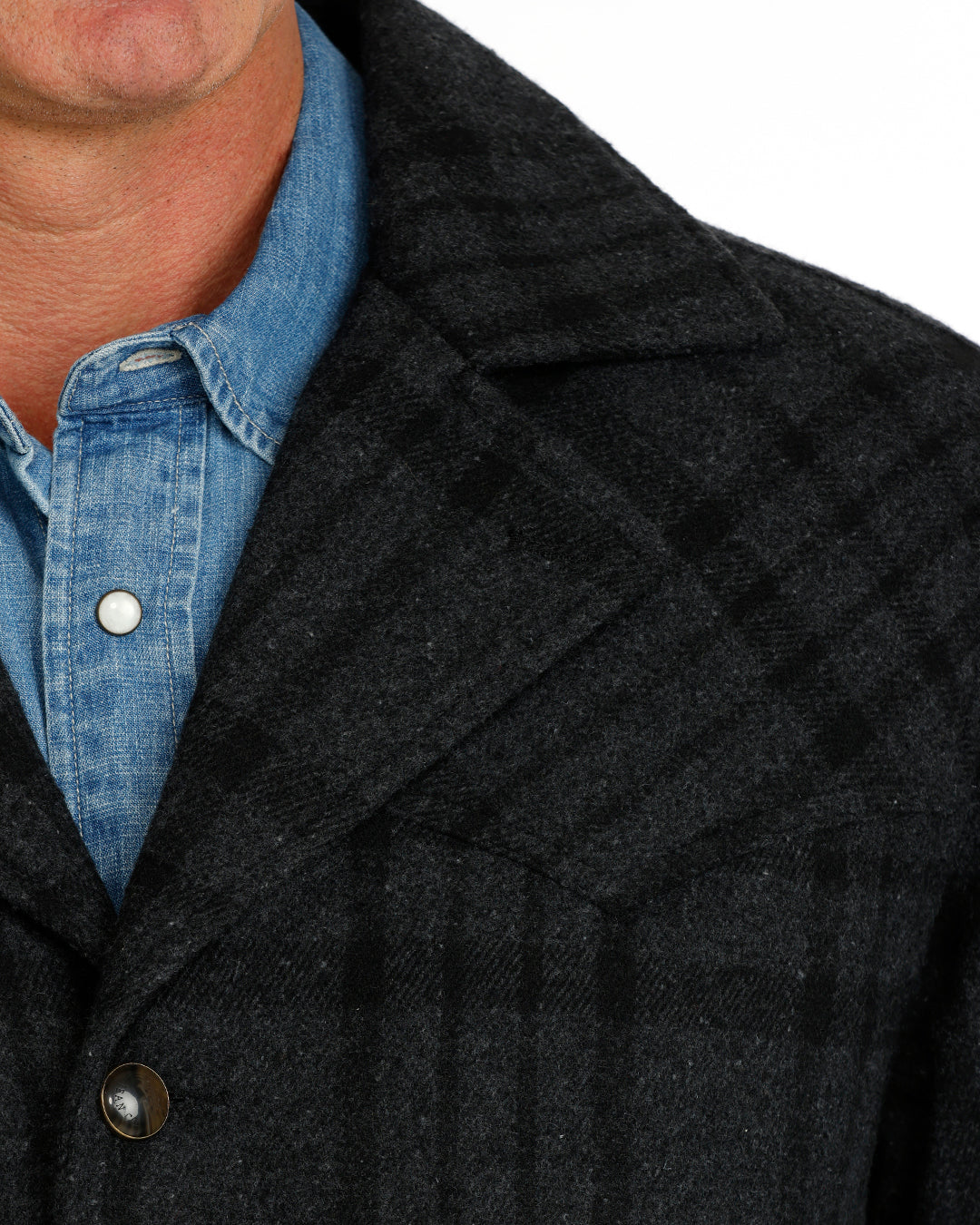 Cinch Men's Black Plaid Button Coat MWJ1596003