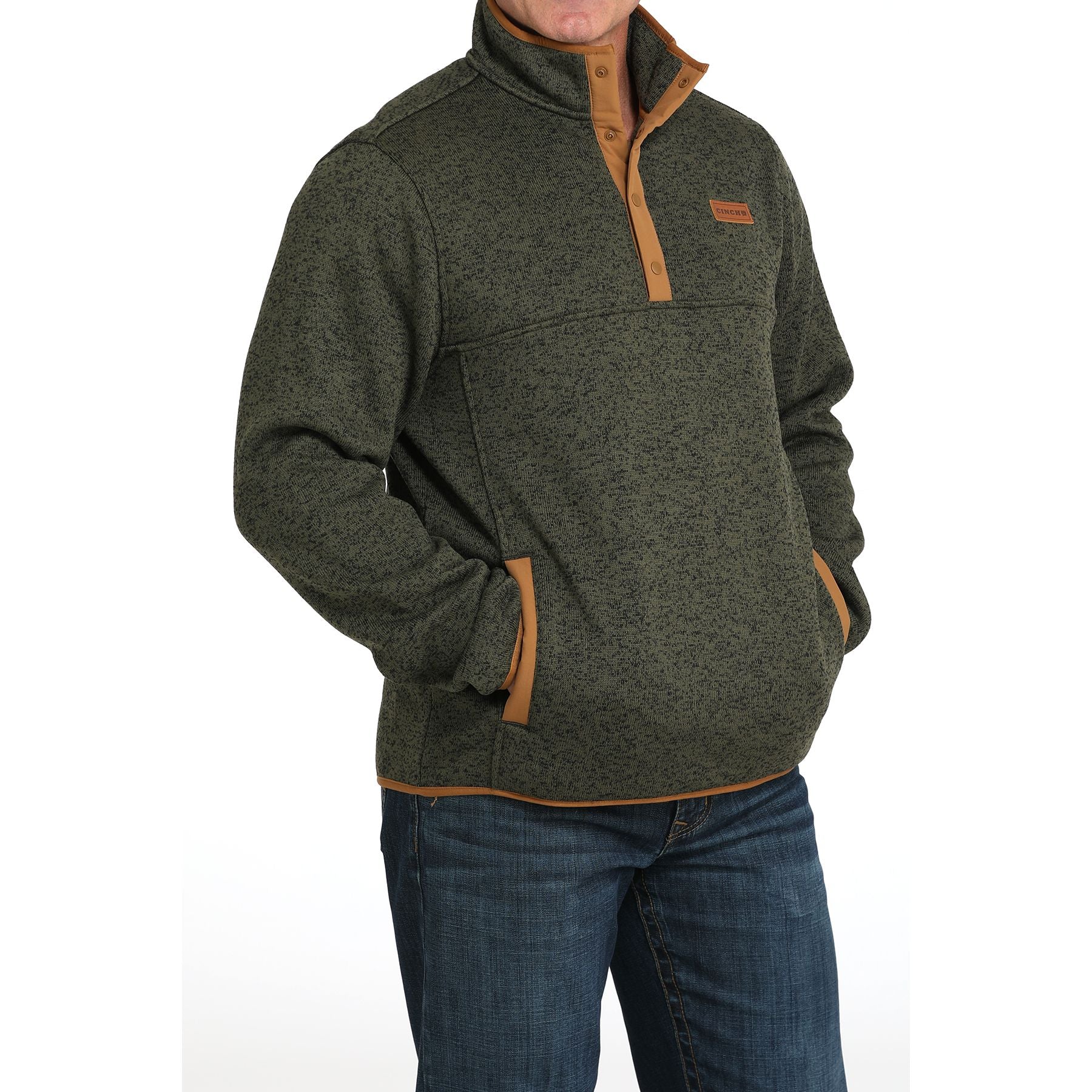 Men's Cinch Olive Fleece Pullover