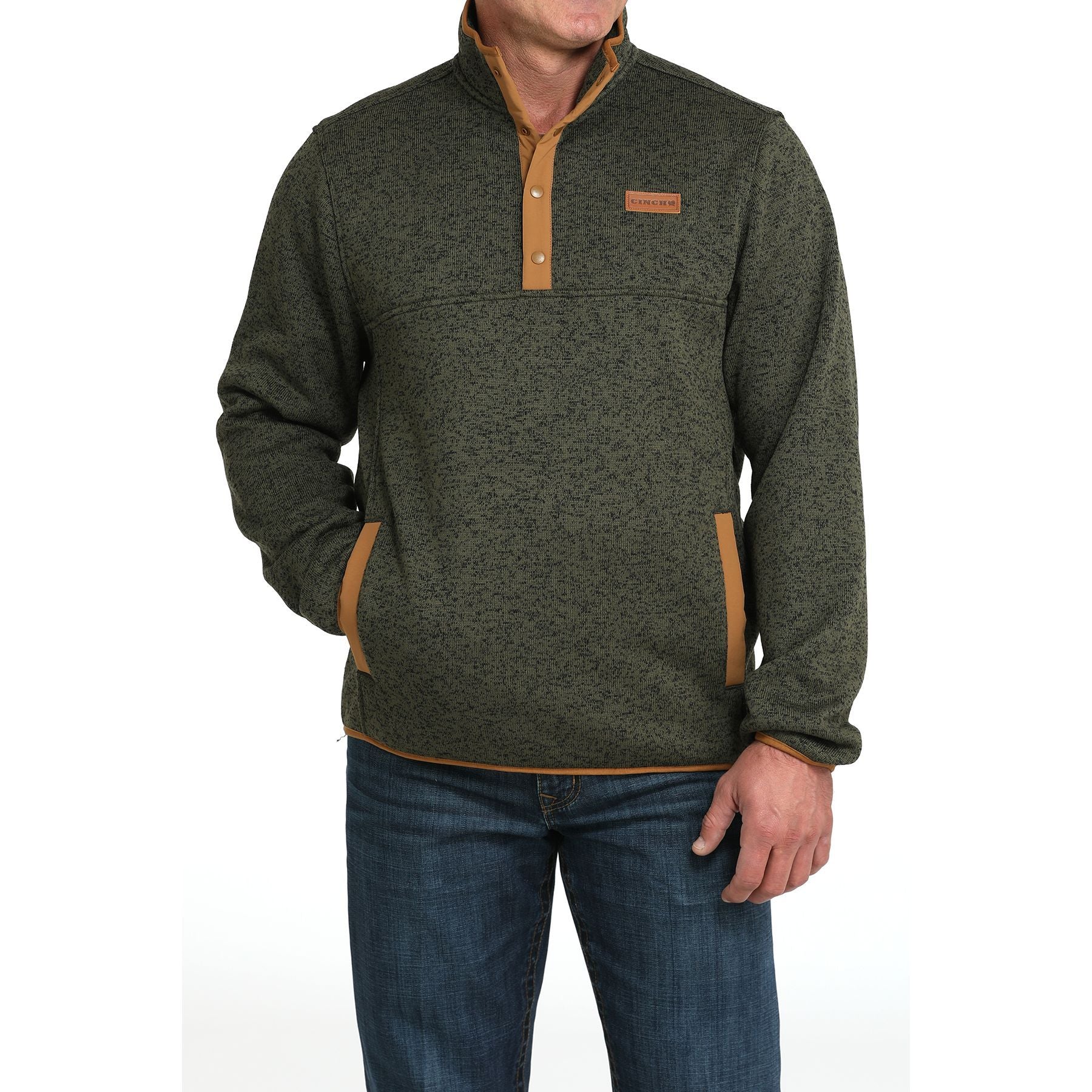 Men's Cinch Olive Fleece Pullover