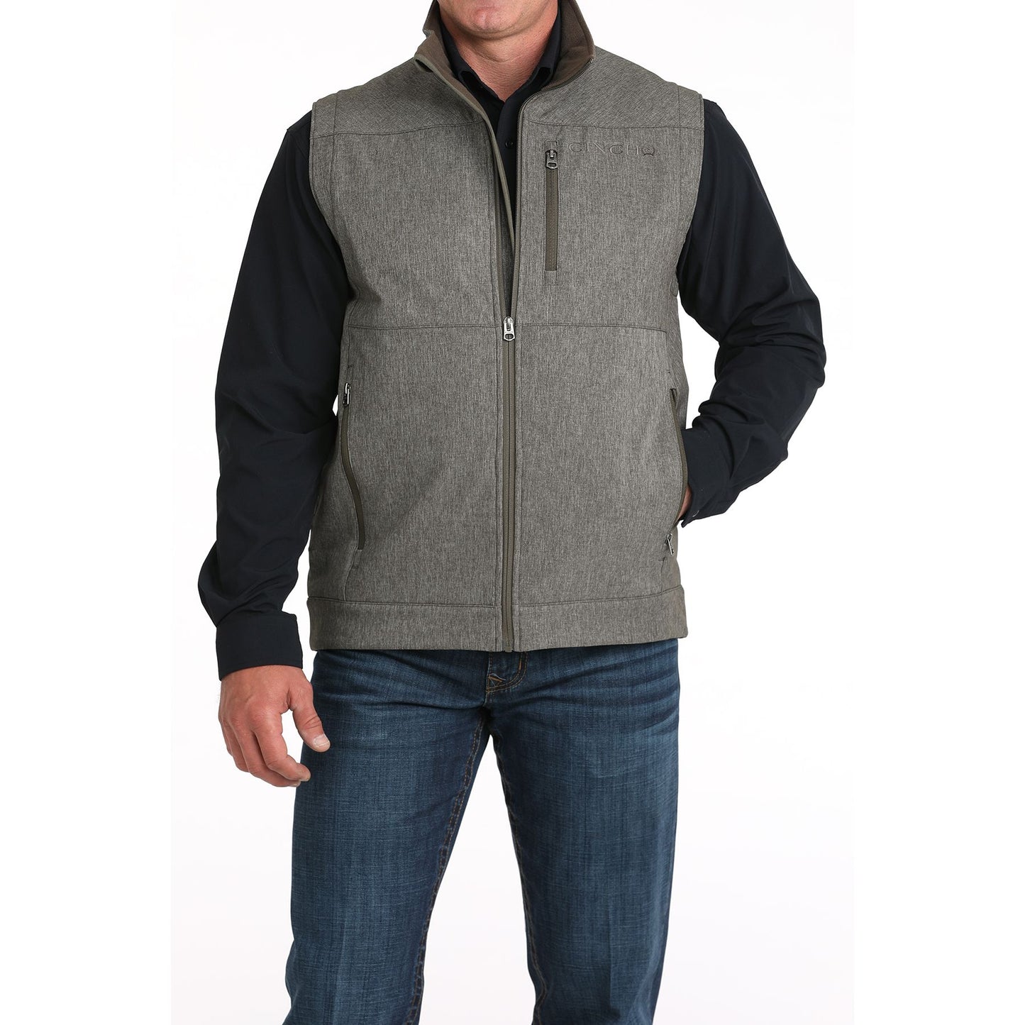 Men's Cinch Concealed Carry Olive Bonded Vest
