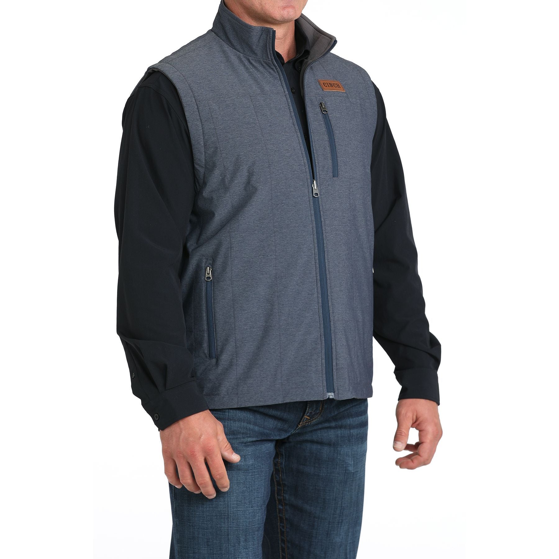 Men's Cinch Reversible Navy and Gray Vest