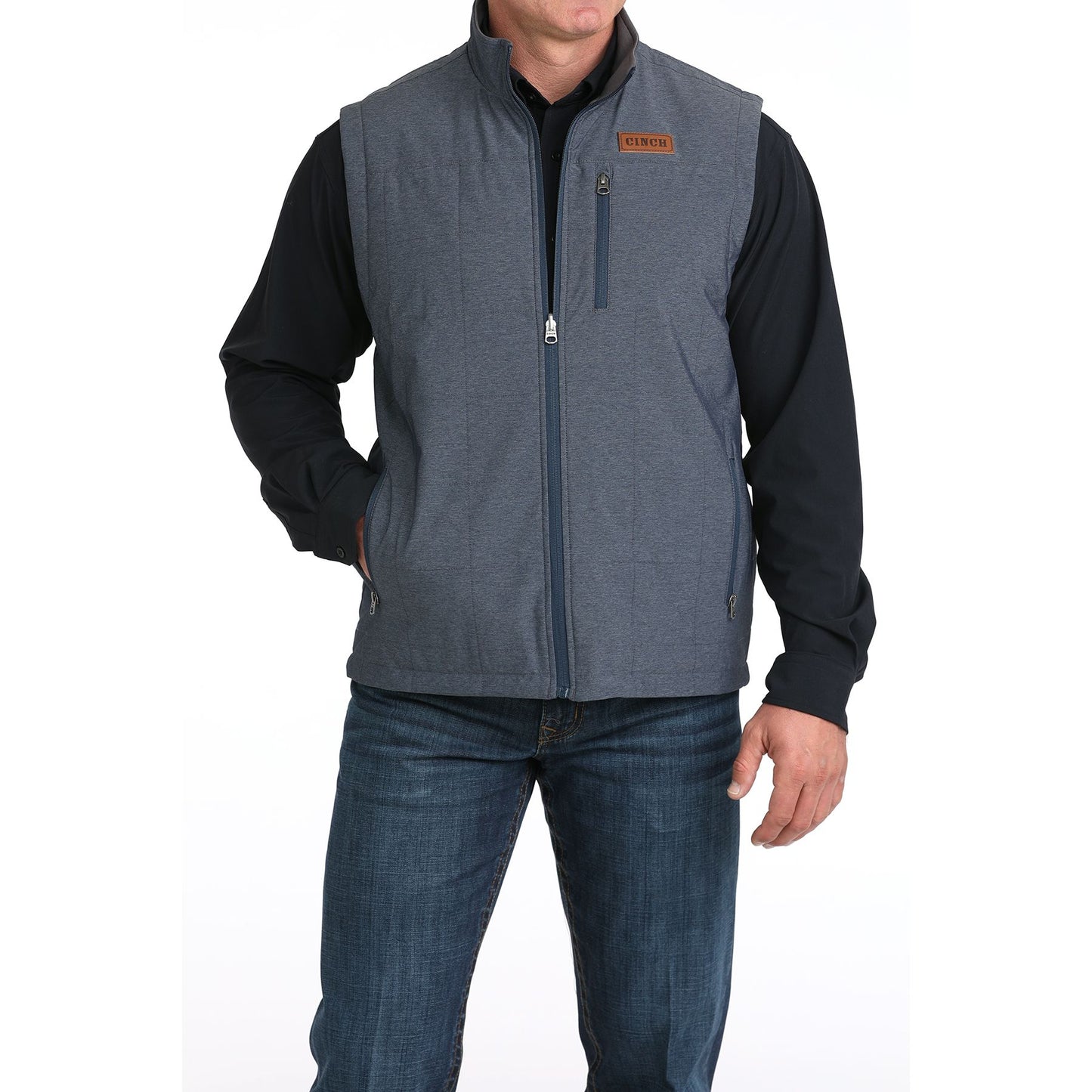 Men's Cinch Reversible Navy and Gray Vest