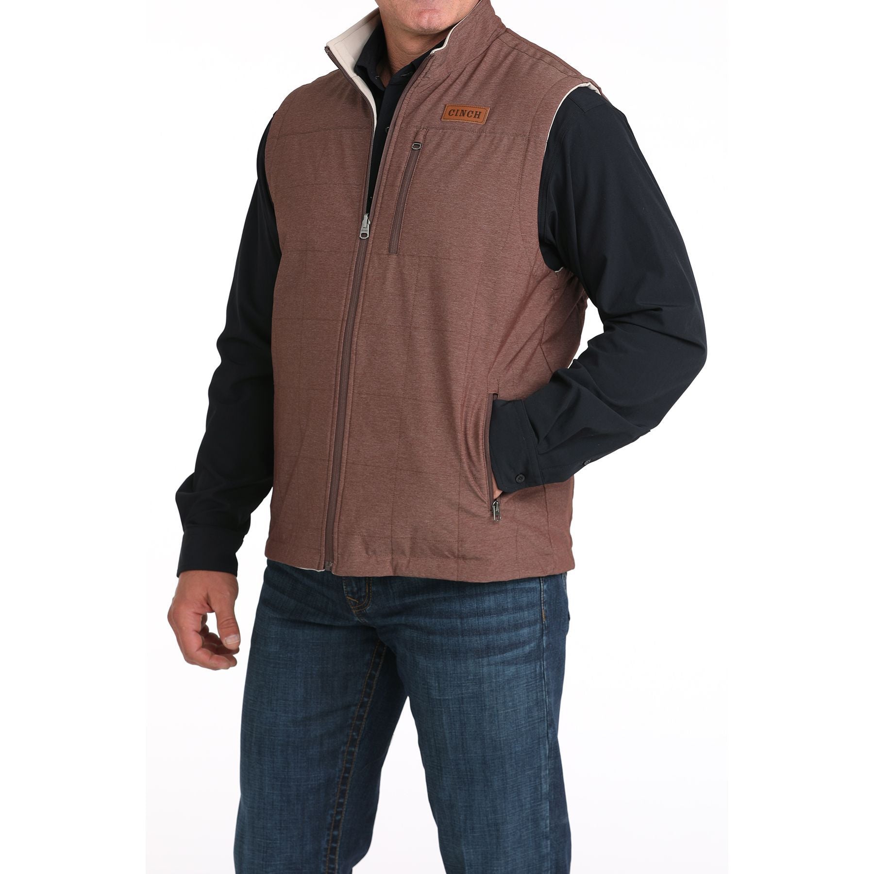Men's Cinch Reversible Burgundy/Cream Vest