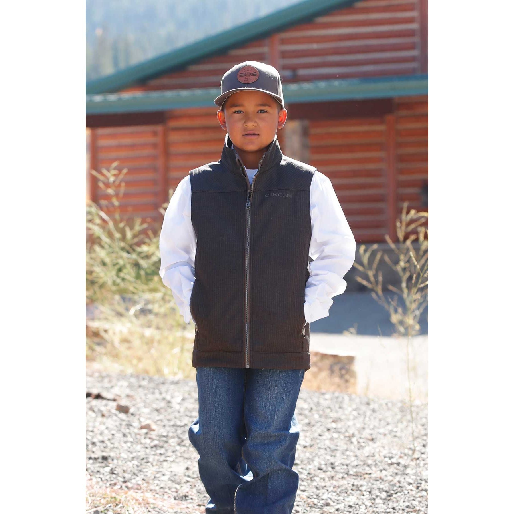 Boy's Cinch Brown Bonded Vest