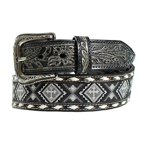 Men's Nocona Black Genuine Leather Beaded Belt N210005501
