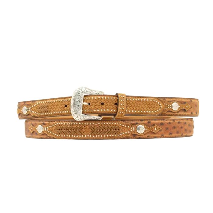 Men's Nocona Cognac Ostrich Print Leather Belt N2491844