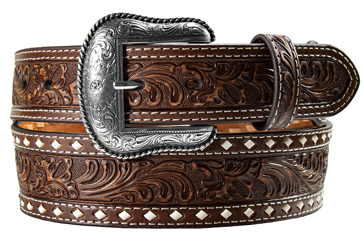 Nocona Men's Tooled Leather Belt