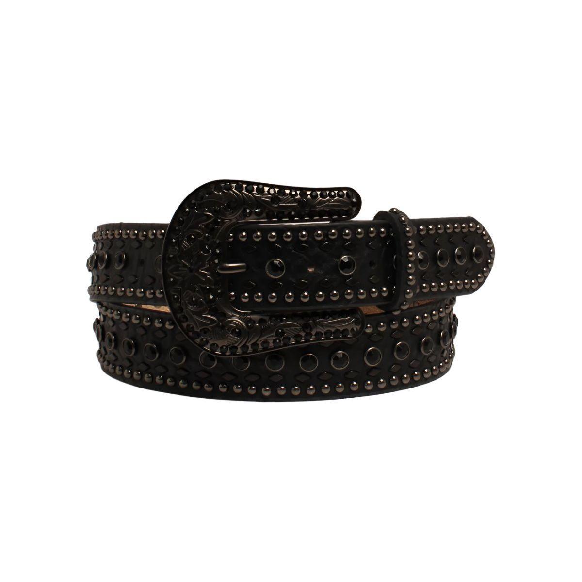 Women's Nocona Rhinestone Floral Tooled Belt N3410201 - Crazy House Western Wear