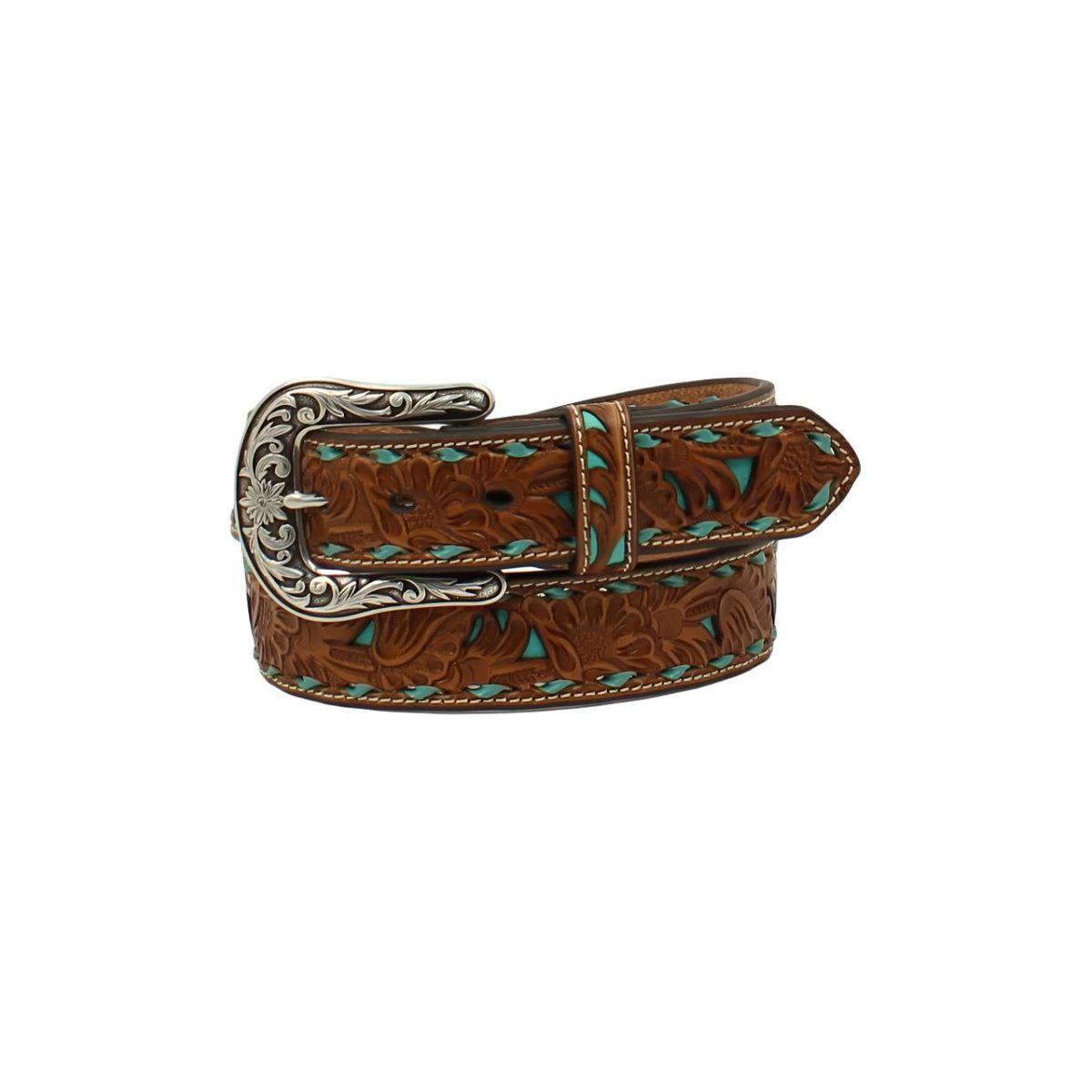 Women's Nocona Turquoise Inlay Belt N3410433 - Crazy House Western Wear