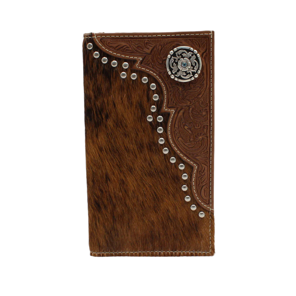 Men's Nocona Rodeo Style Calf Hair and Leather Tooling Wallet N500017002 - Crazy House Western Wear