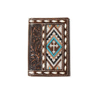 Men's Nocona Tri-Fold Wallet With Floral Leather Tooling N500044602 - Crazy House Western Wear