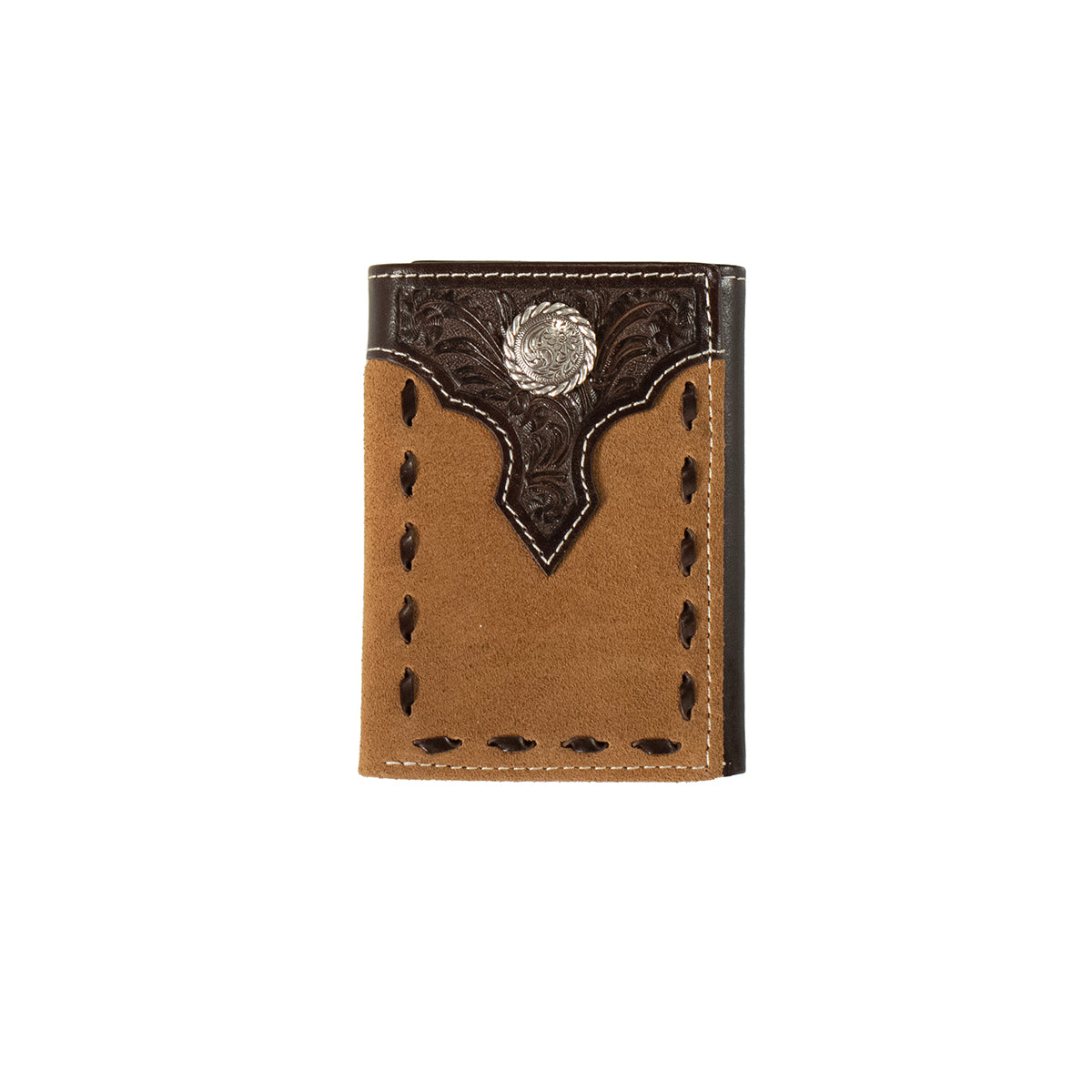 Men's Nocona Tan Trifold Genuine Leather Wallet N500045908 - Crazy House Western Wear