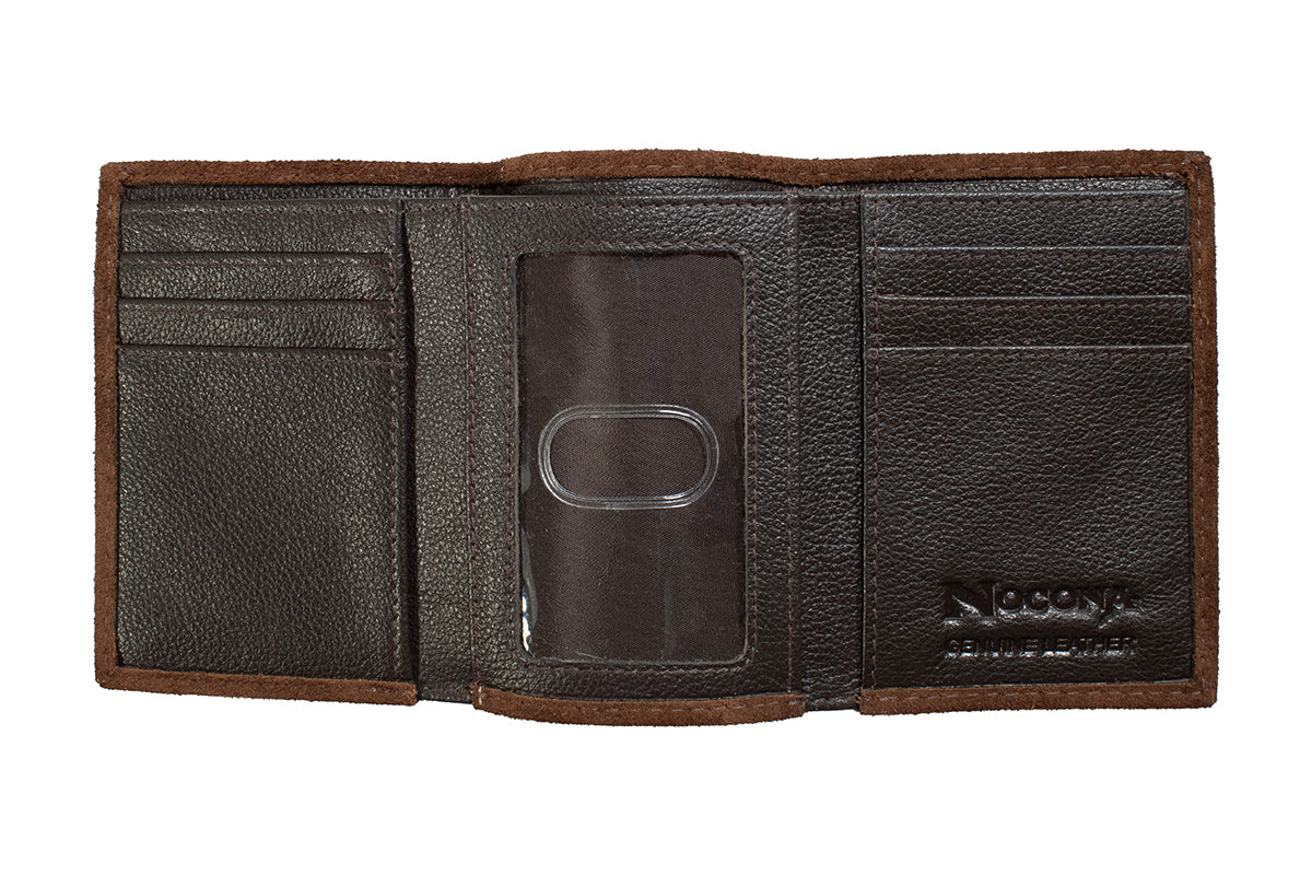 Nocona Men's Trifold Roughout Boot Stitched Wallet