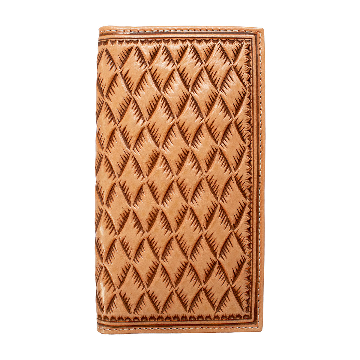Nocona Men's Tan Basket Weave Engraved Wallet