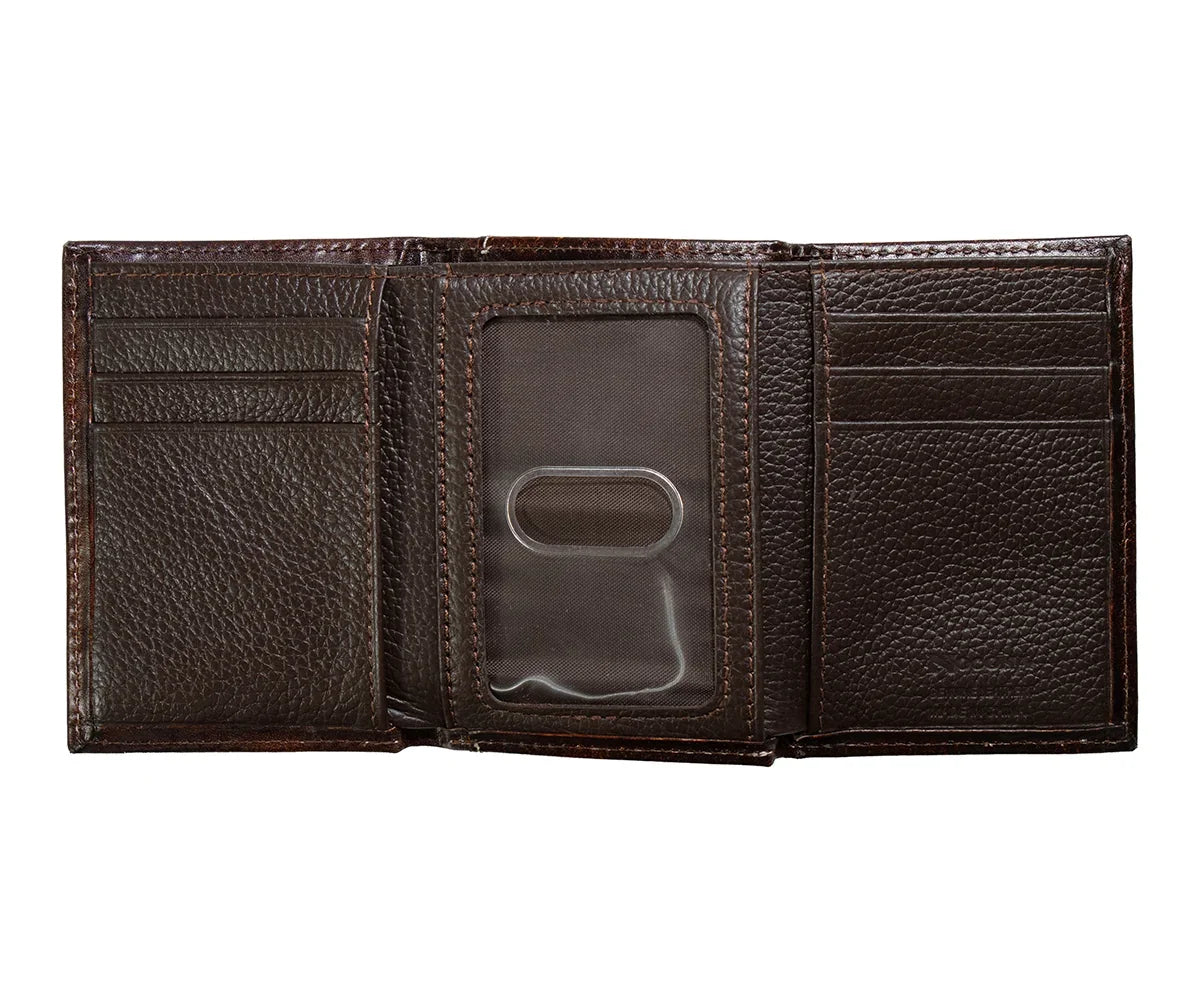 Nocona Men's Floral Tooled Trifold Wallet