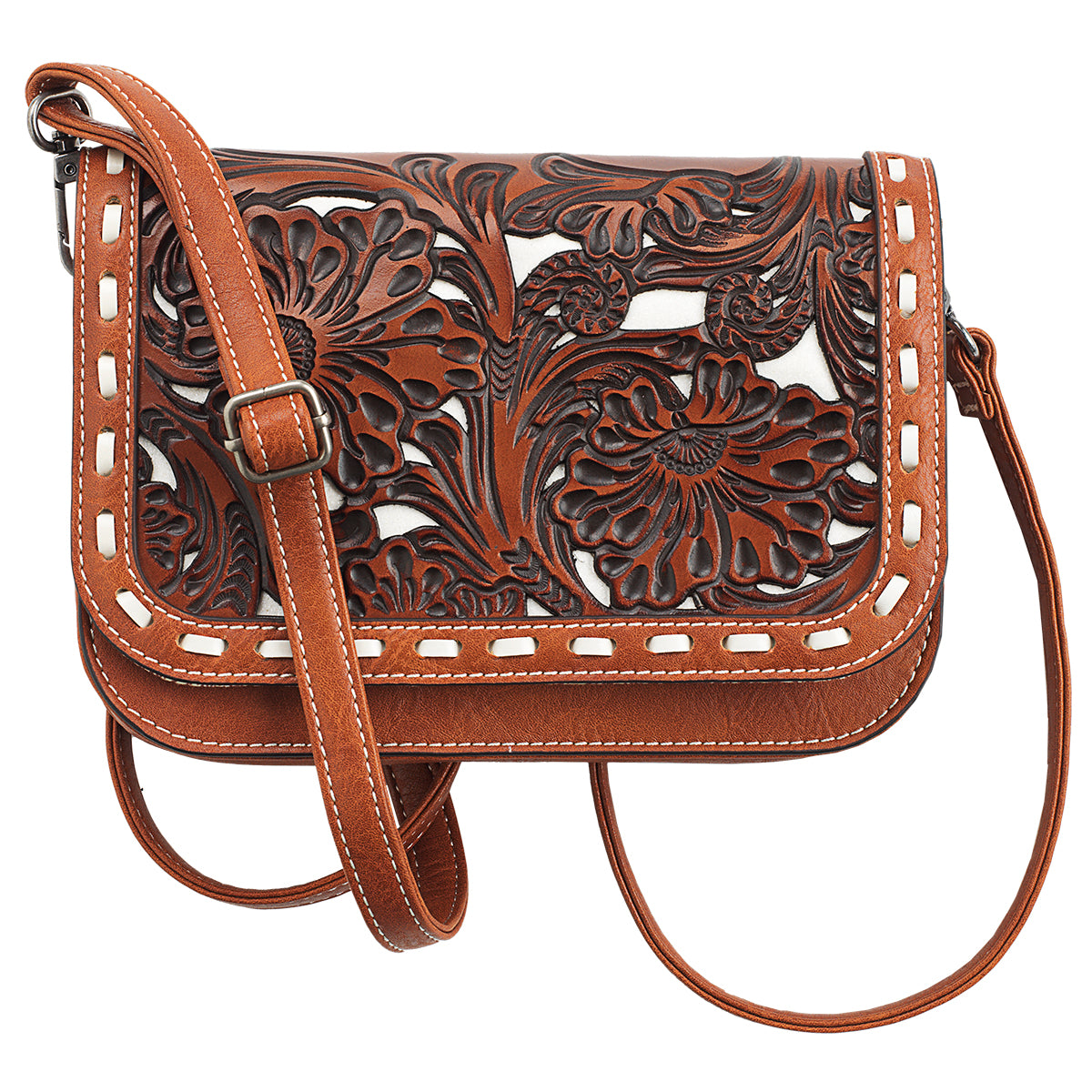 Women's Nocona Tan Crossbody June Style with Glitter Underlay N770015508
