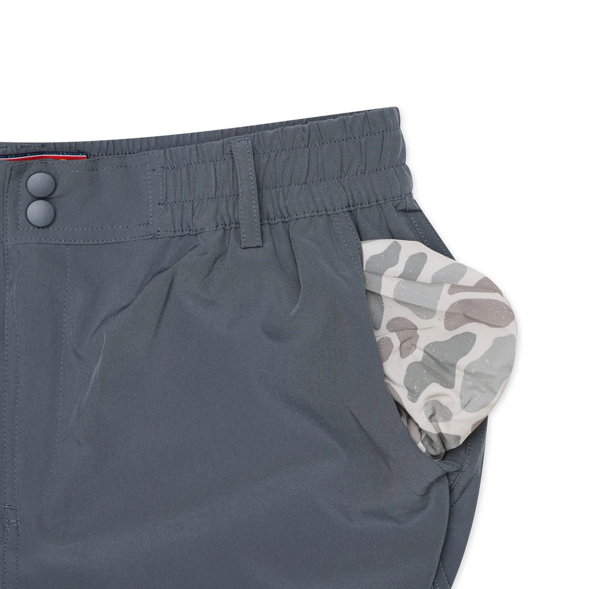 Men's Burlebo Everyday Short - River Rock Grey - Classic Deer Camo Pocket ES-RRG-CDC