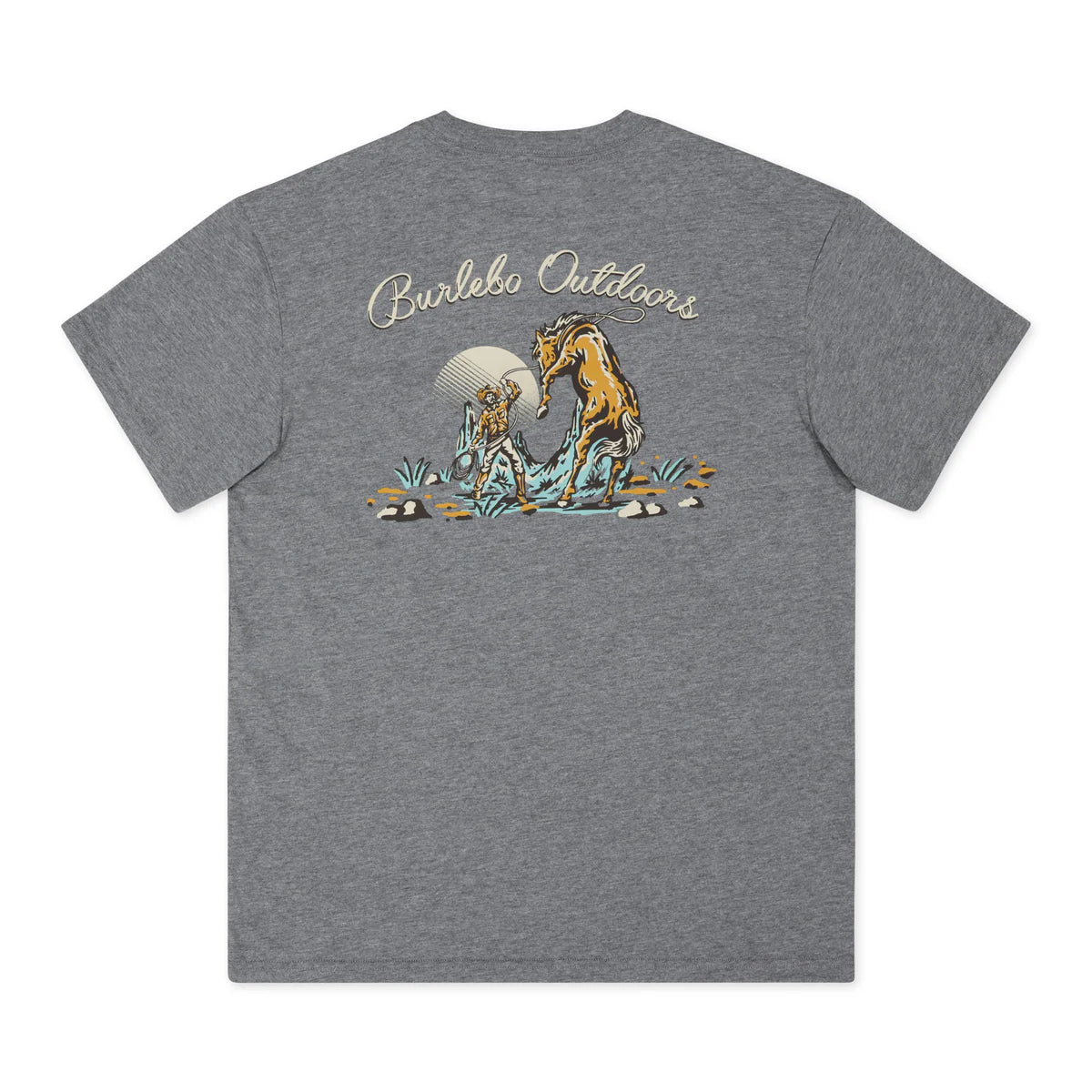 Men's Burlebo Cowboy Up - Dark Heather Grey Short Sleeve Shirt CU-SS-DHG