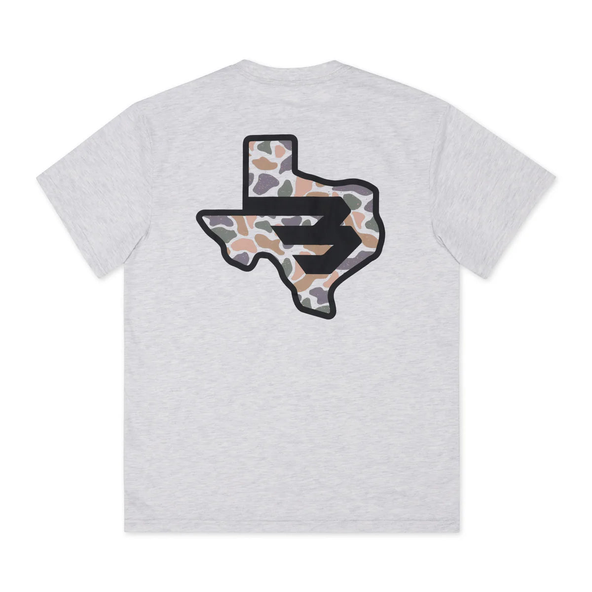 Men's Burlebo Texas Camo Flying B Logo - Heather Ash Grey TXCFB-SS-AG - Crazy House Western Wear