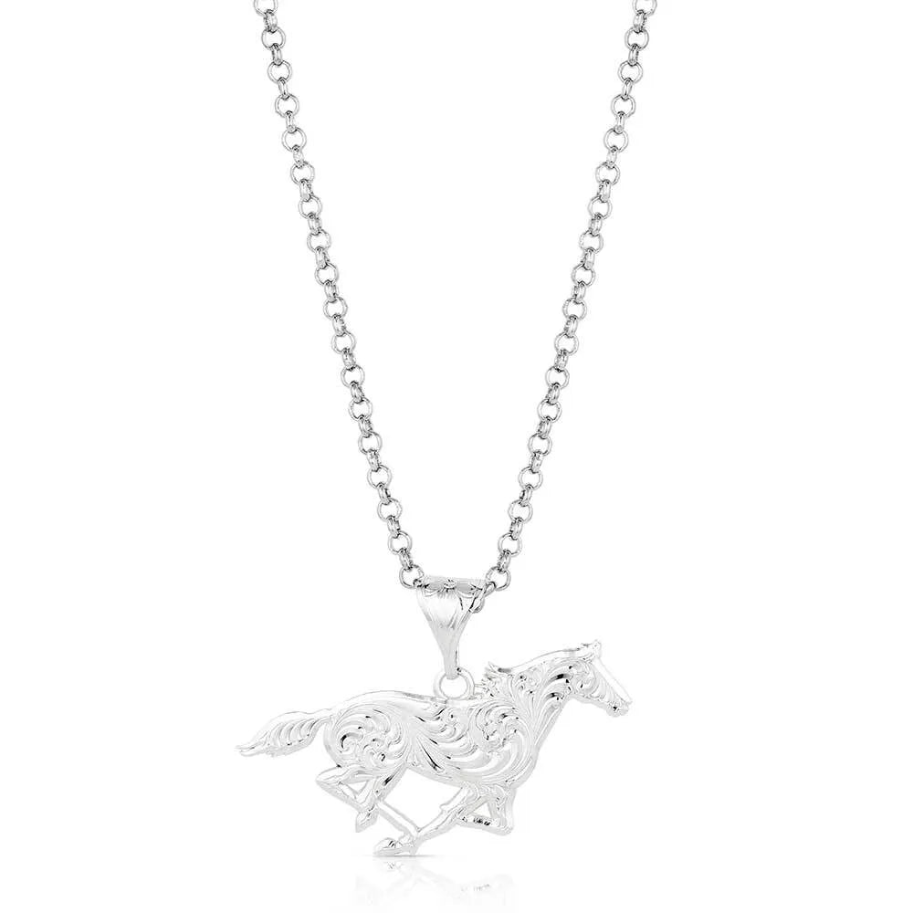 Women's Montana Silversmiths Out West Running Horse Necklace NC6136
