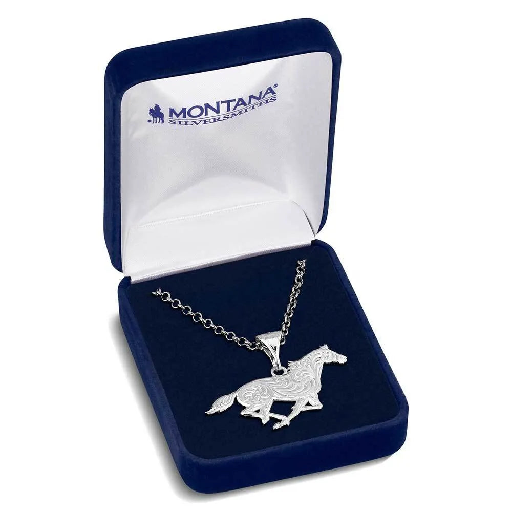 Women's Montana Silversmiths Out West Running Horse Necklace NC6136