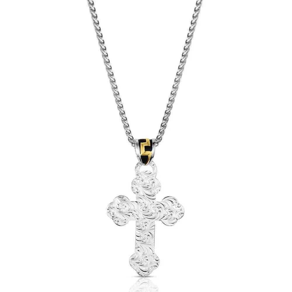 Men's Montana Silversmiths Honor and Grit Cross Necklace NC6172