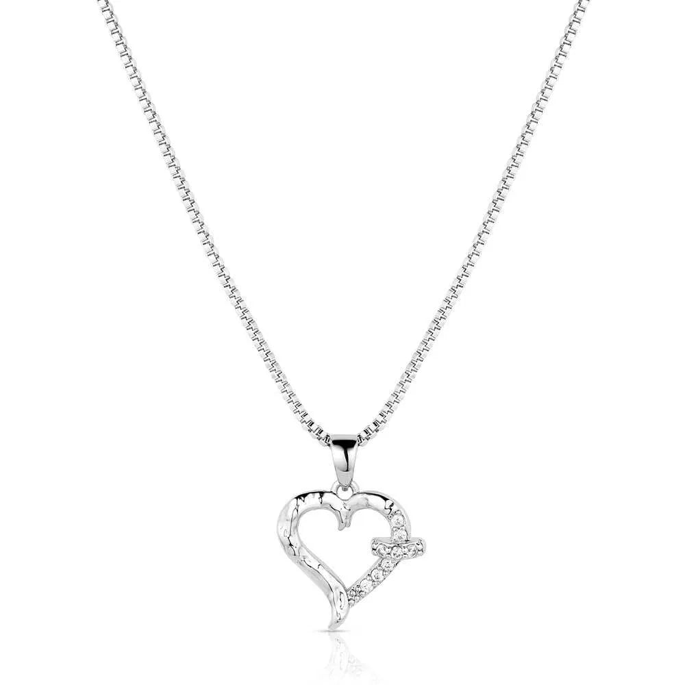 Women's Montana Silversmiths With Love Heart Necklace NC6226