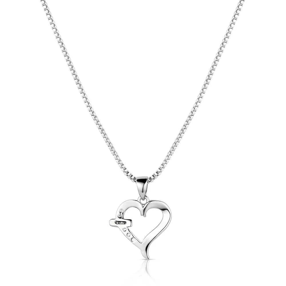 Women's Montana Silversmiths With Love Heart Necklace NC6226