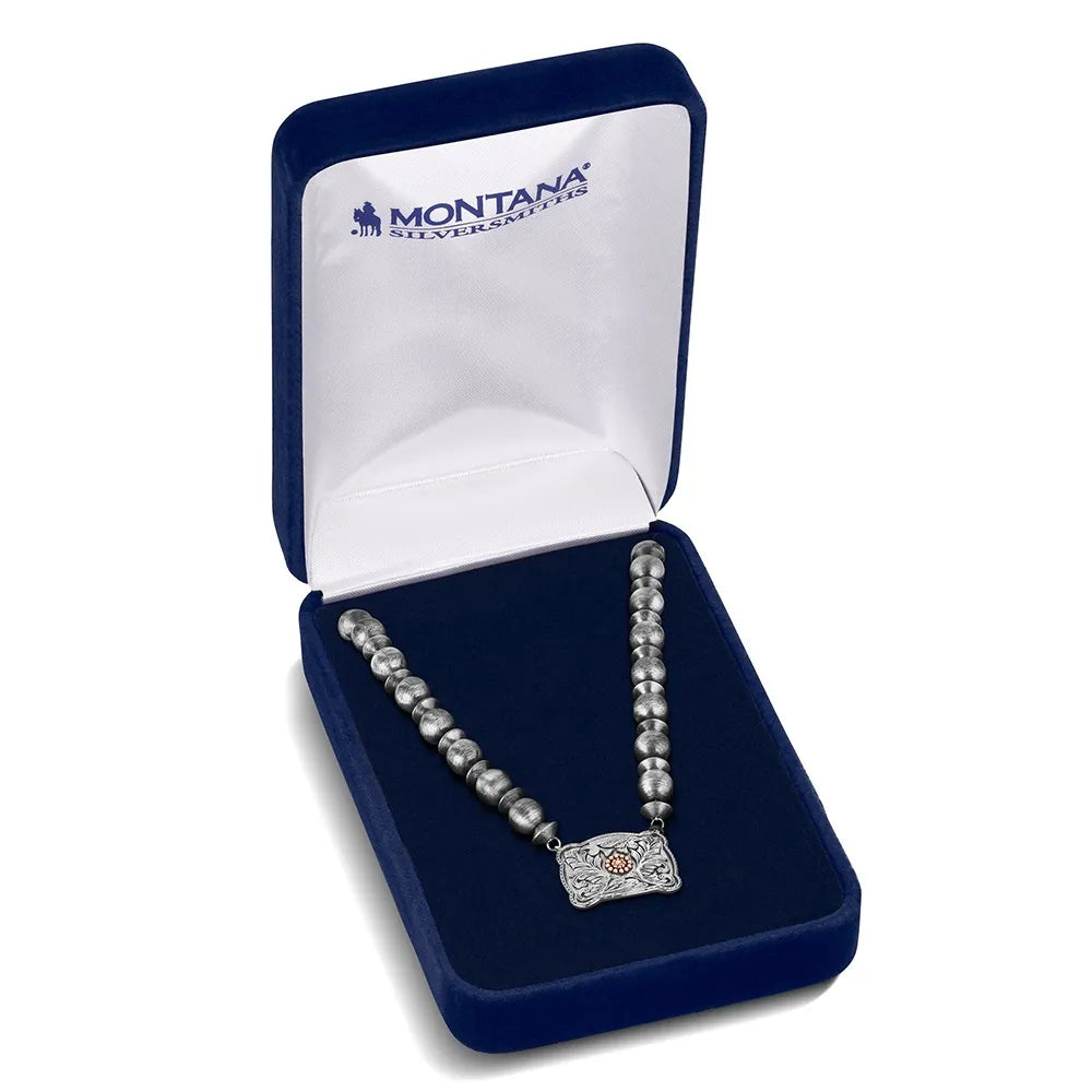 Montana Silversmiths Women's Cowgirl Pearls Buckle Necklace NC6608