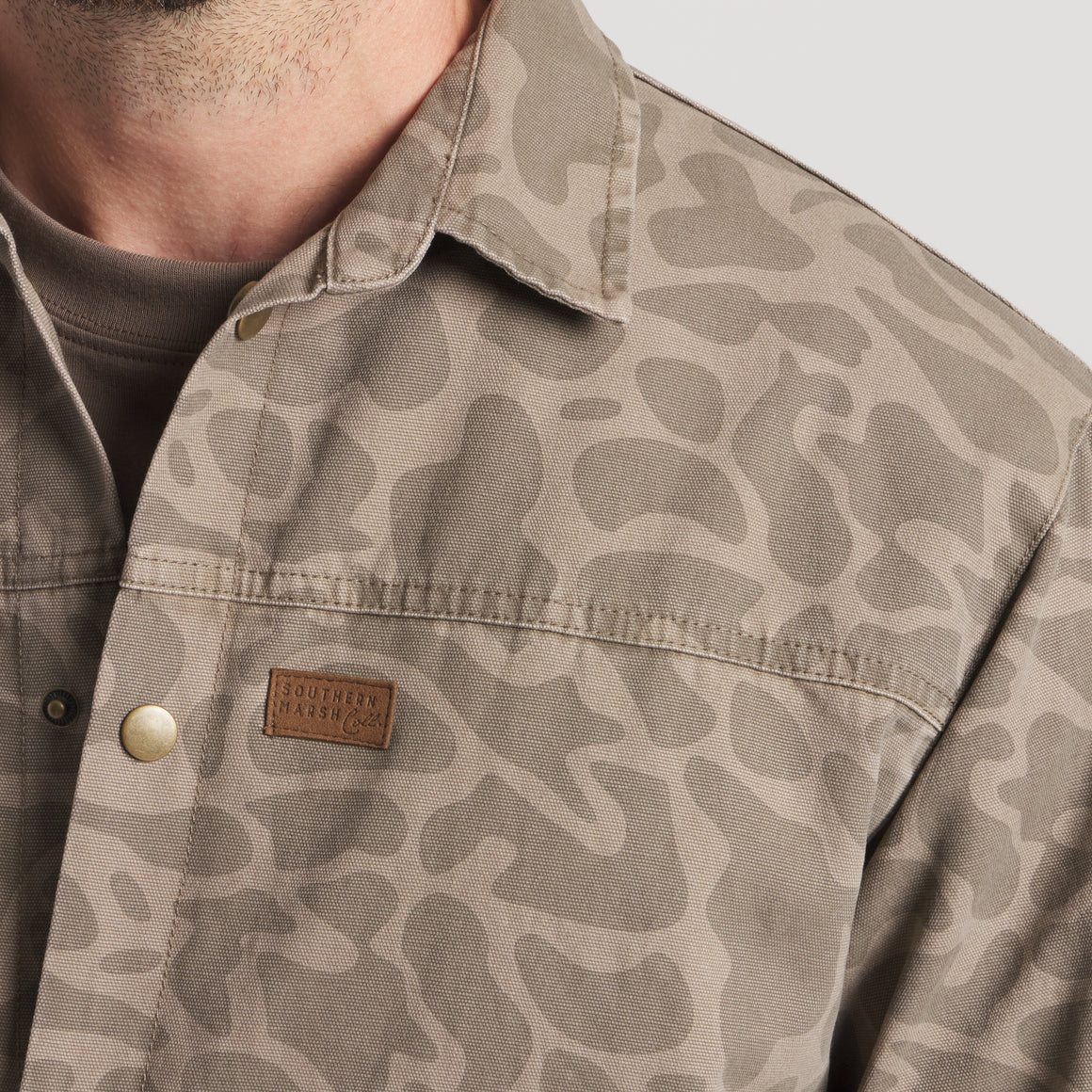 Southern Marsh Men's Dark Brown Camo Bishop Rugged Canvas Jacket ORCJ-DBR