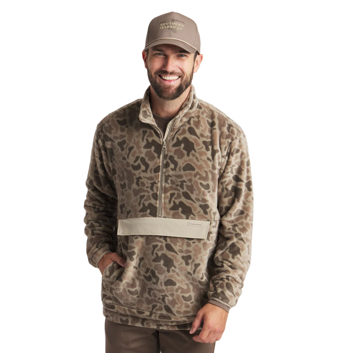 Men's Southern Marsh Wadsworth Fleece Pullover Retro Camo OWWP-KHK