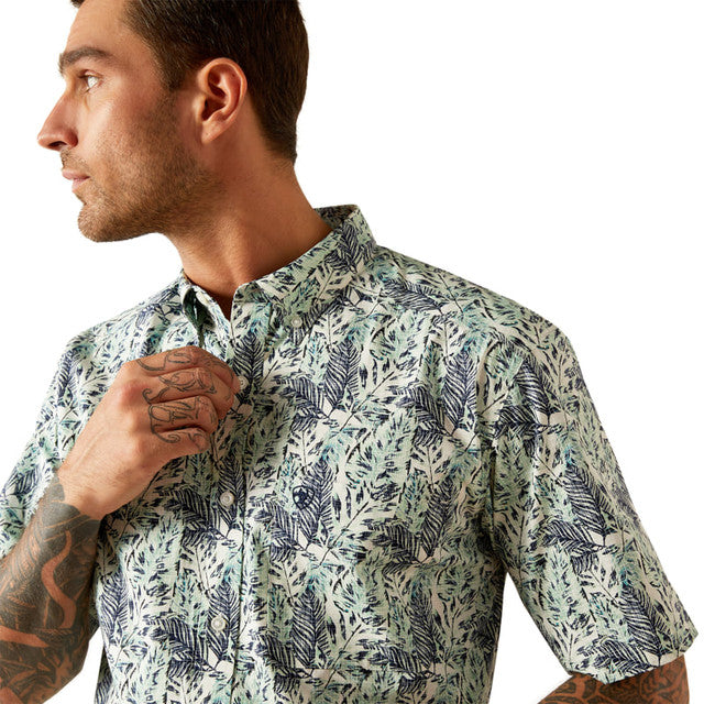 Men's Ariat Mint Cyrus Short Sleeve Button Up Shirt Image 10054820 - Crazy House Western Wear