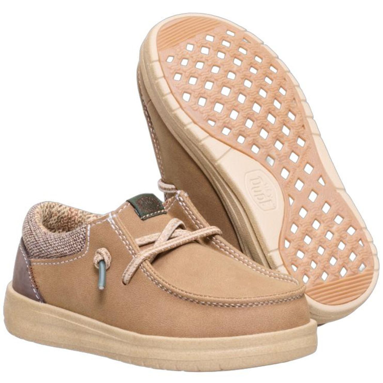 Boy's Hey Dude Classic Nut Faux Leather Slip On Shoes 44181-2AH