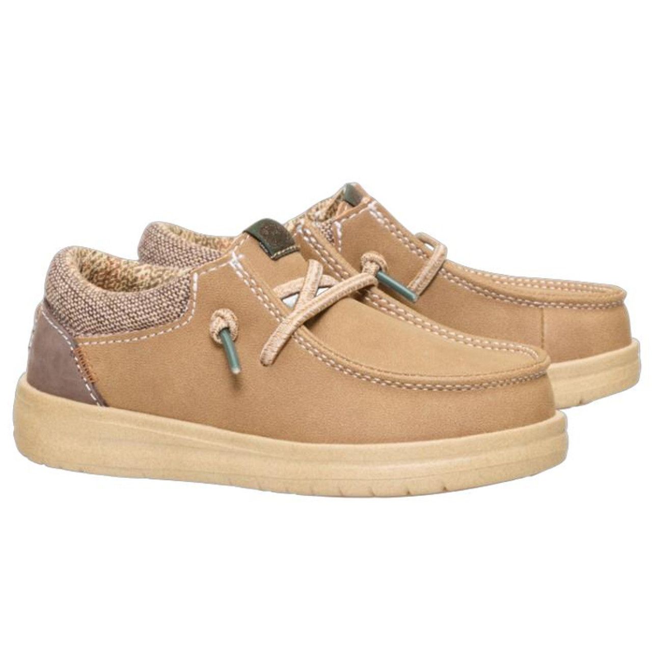 Boy's Hey Dude Classic Nut Faux Leather Slip On Shoes 44181-2AH